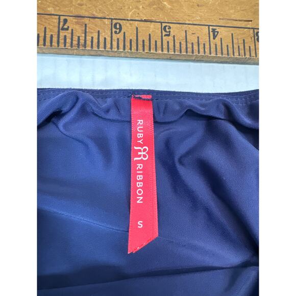 Ruby Ribbon Womens Sapphire Blue Lined Flounce Skirt Intomi #1469 Size Small - Picture 3 of 3